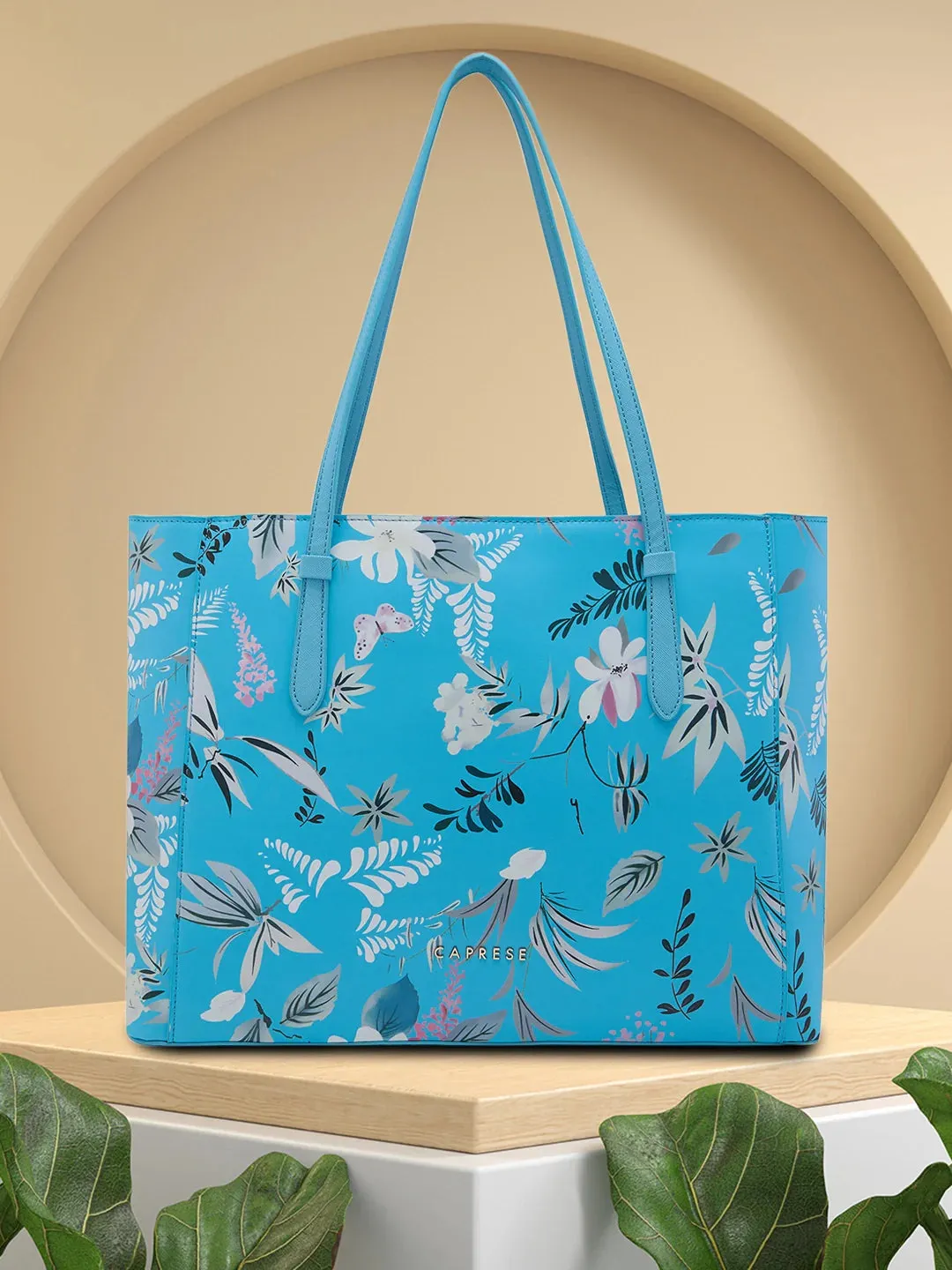 Caprese Gemma Large Blue Tote Bag
