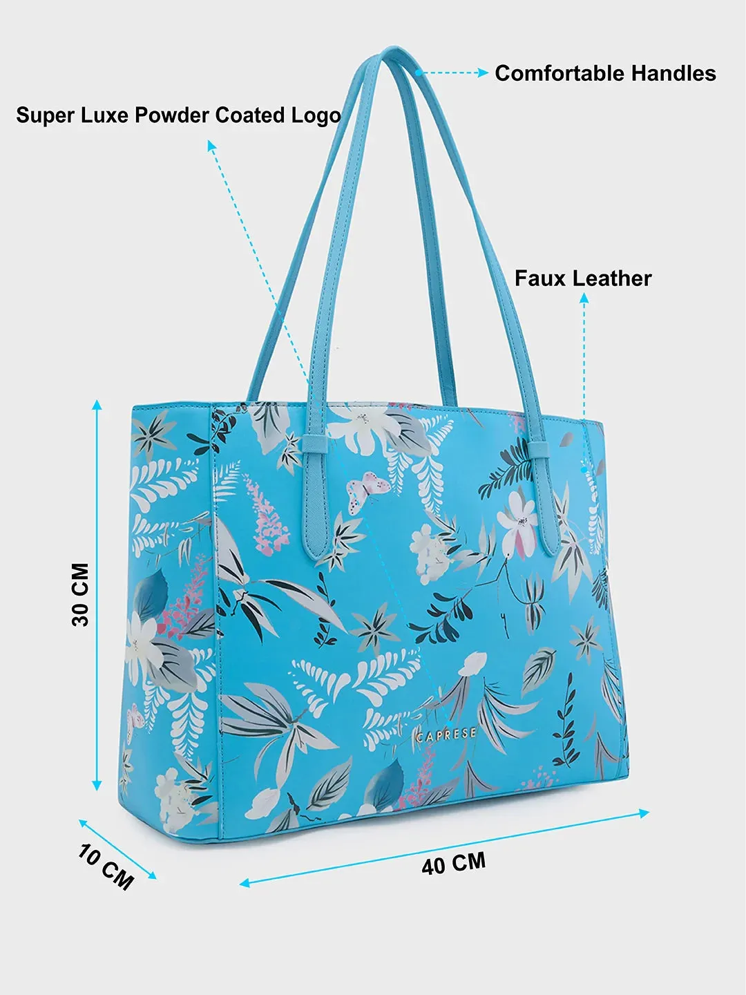 Caprese Gemma Large Blue Tote Bag