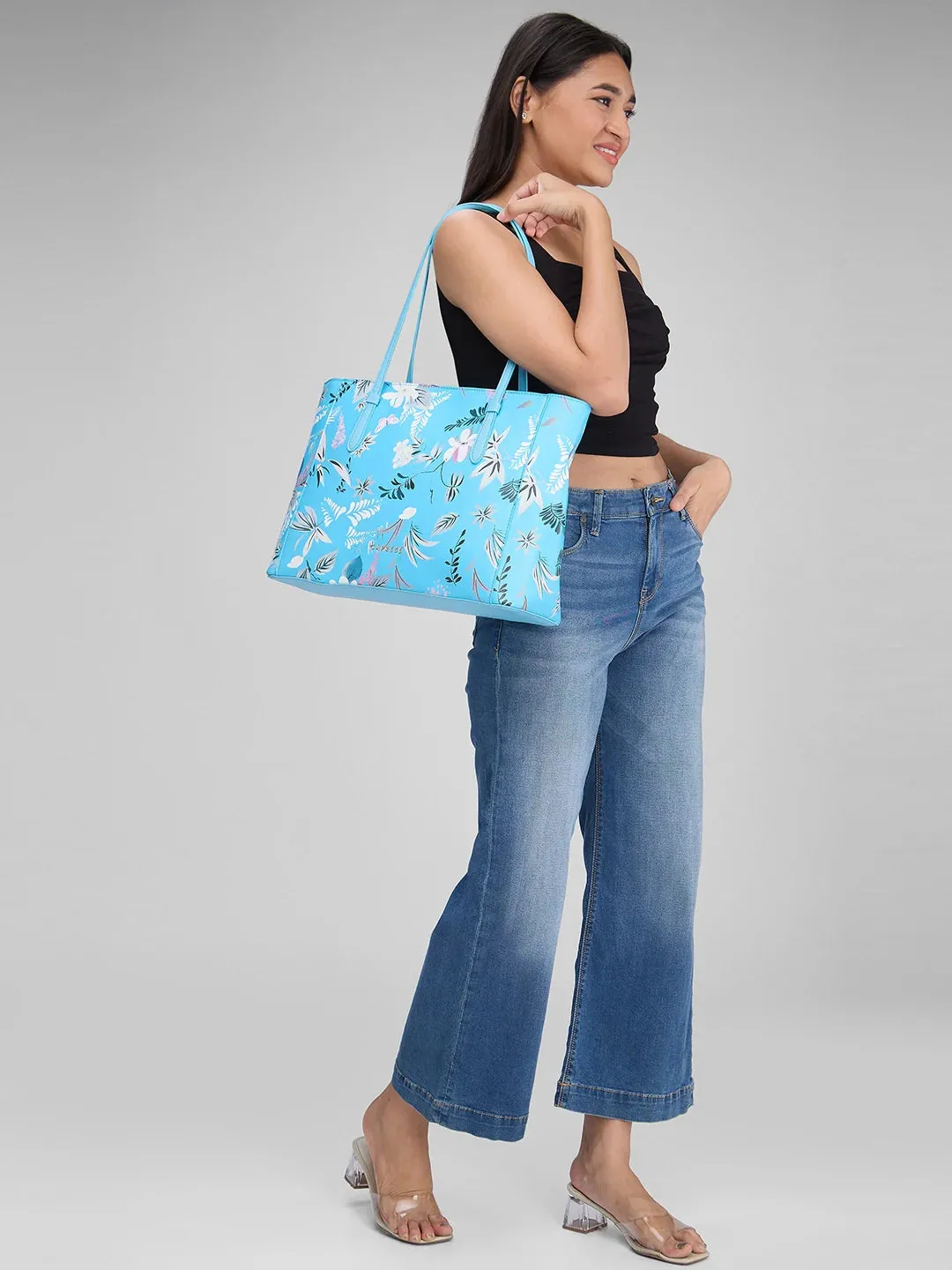 Caprese Gemma Large Blue Tote Bag
