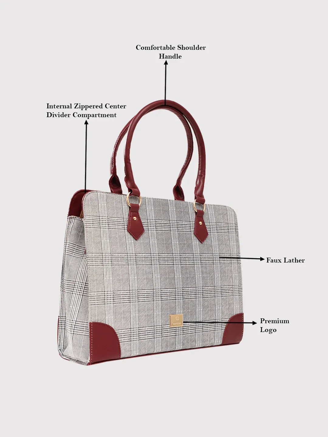 Caprese Remi Large Grey Laptop Bag