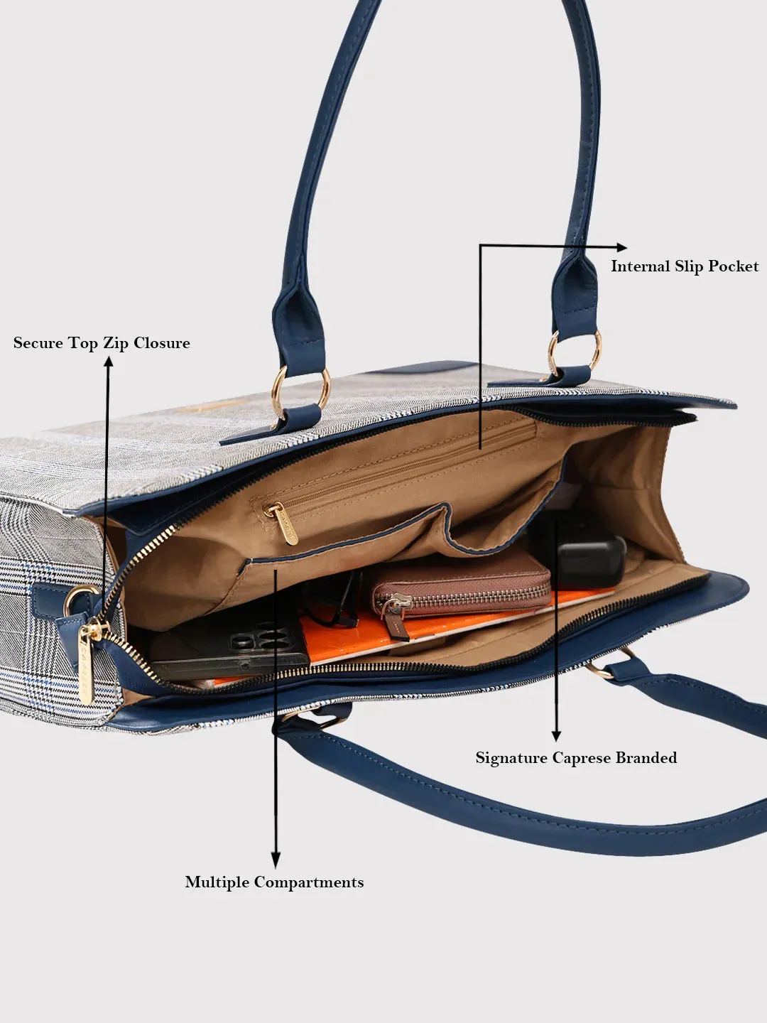 Caprese Remi Large Navy Laptop Bag