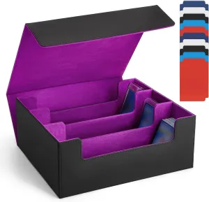 Card Deck Case For Trading Cards 1800 ,Trading Card Storage Box,Commander Deck Box With 10 Dividers,6 Stoppers,4 Supporters, For Magnetic Card Holder,Toploaders,YuGiOh, MTG,TCG and Sport Cards