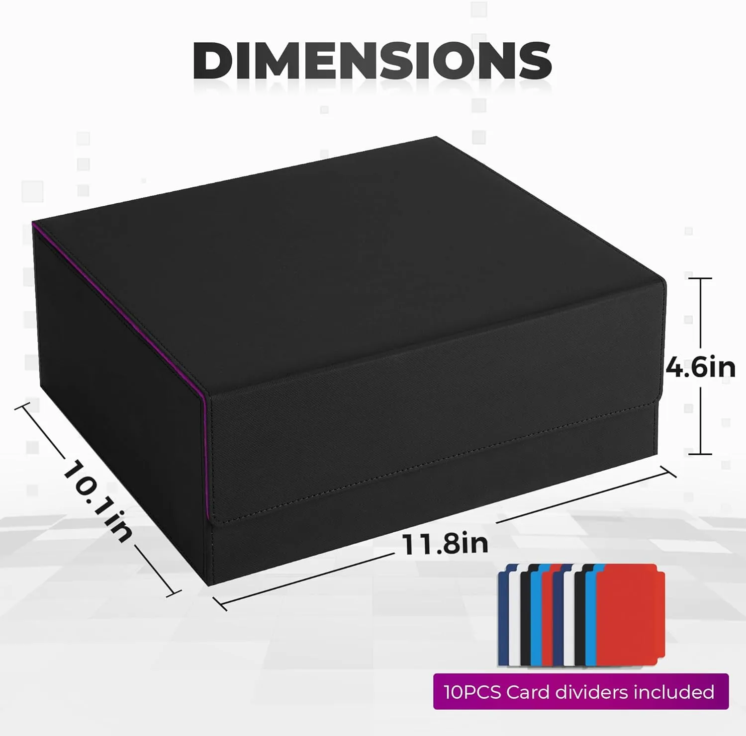 Card Deck Case For Trading Cards 1800 ,Trading Card Storage Box,Commander Deck Box With 10 Dividers,6 Stoppers,4 Supporters, For Magnetic Card Holder,Toploaders,YuGiOh, MTG,TCG and Sport Cards