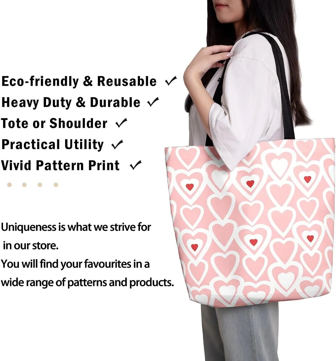 Castle Fairy Love Purple Black Canvas Tote Bag for Adults