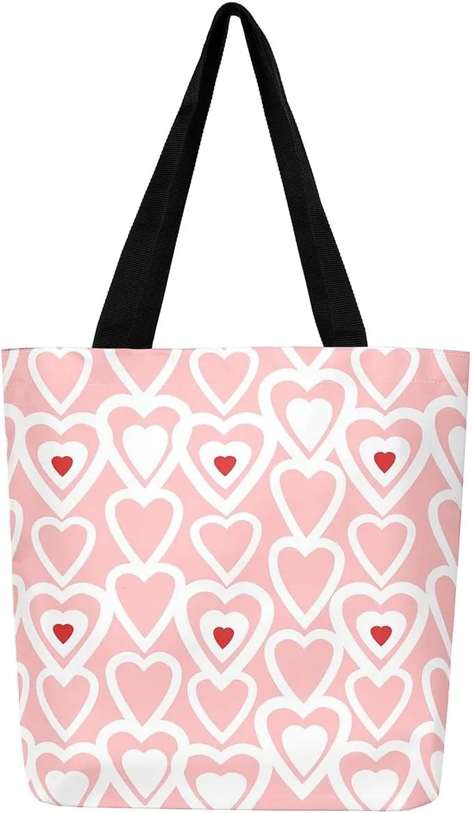 Castle Fairy Love Purple Black Canvas Tote Bag for Adults