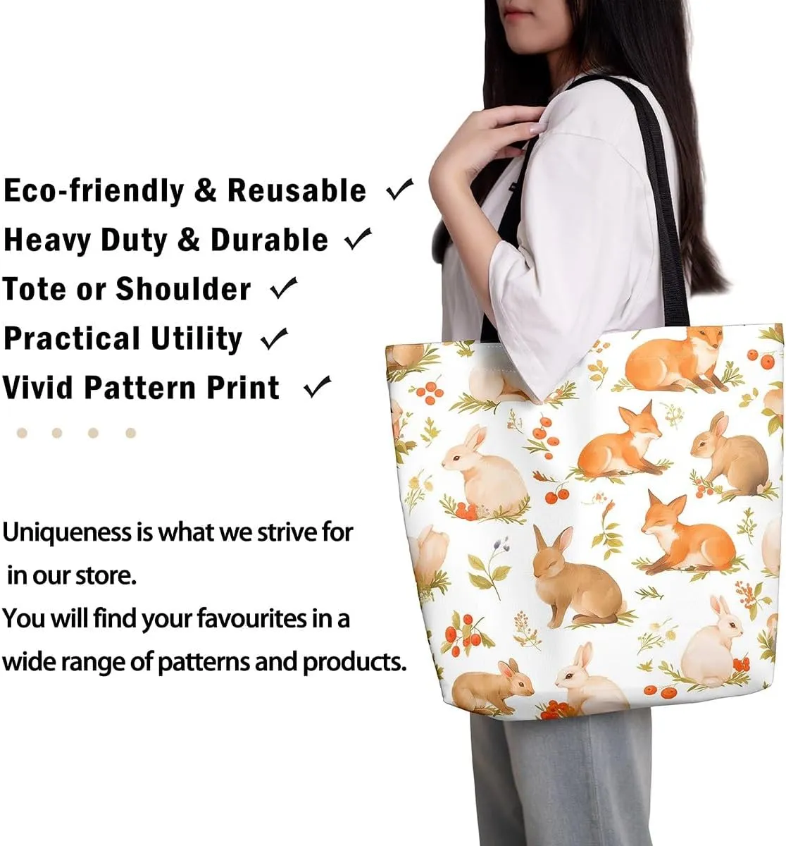 Castle Fairy Western Cowboy Canvas Tote Bag,Sketch Highland Cow Horse Desert Tote Bag