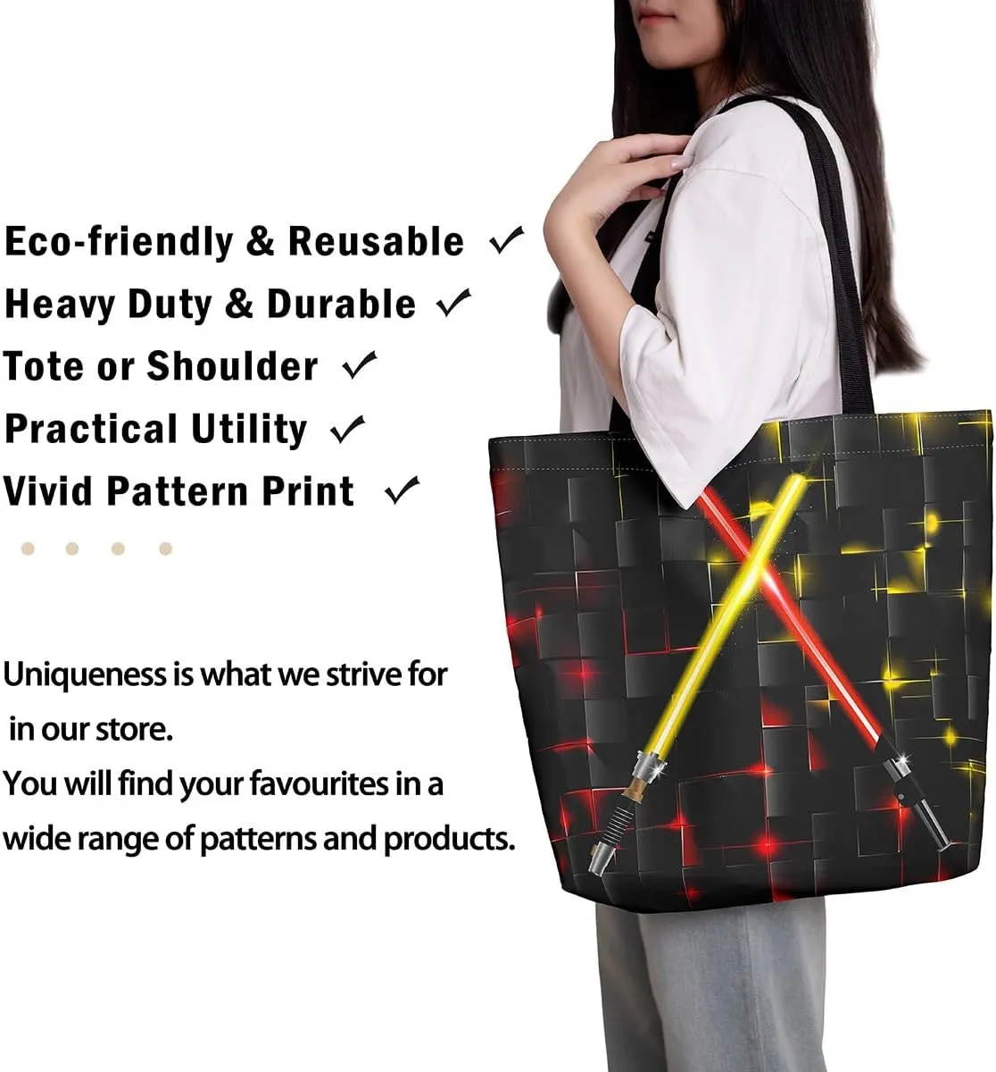Castle Fairy Western Cowboy Canvas Tote Bag,Sketch Highland Cow Horse Desert Tote Bag