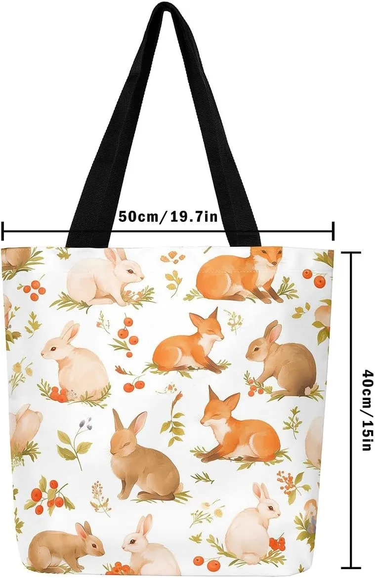 Castle Fairy Western Cowboy Canvas Tote Bag,Sketch Highland Cow Horse Desert Tote Bag