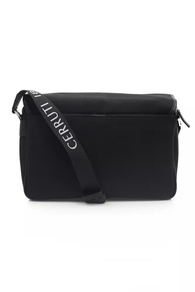 Cerruti 1881 Black Leather Men Messenger Bag