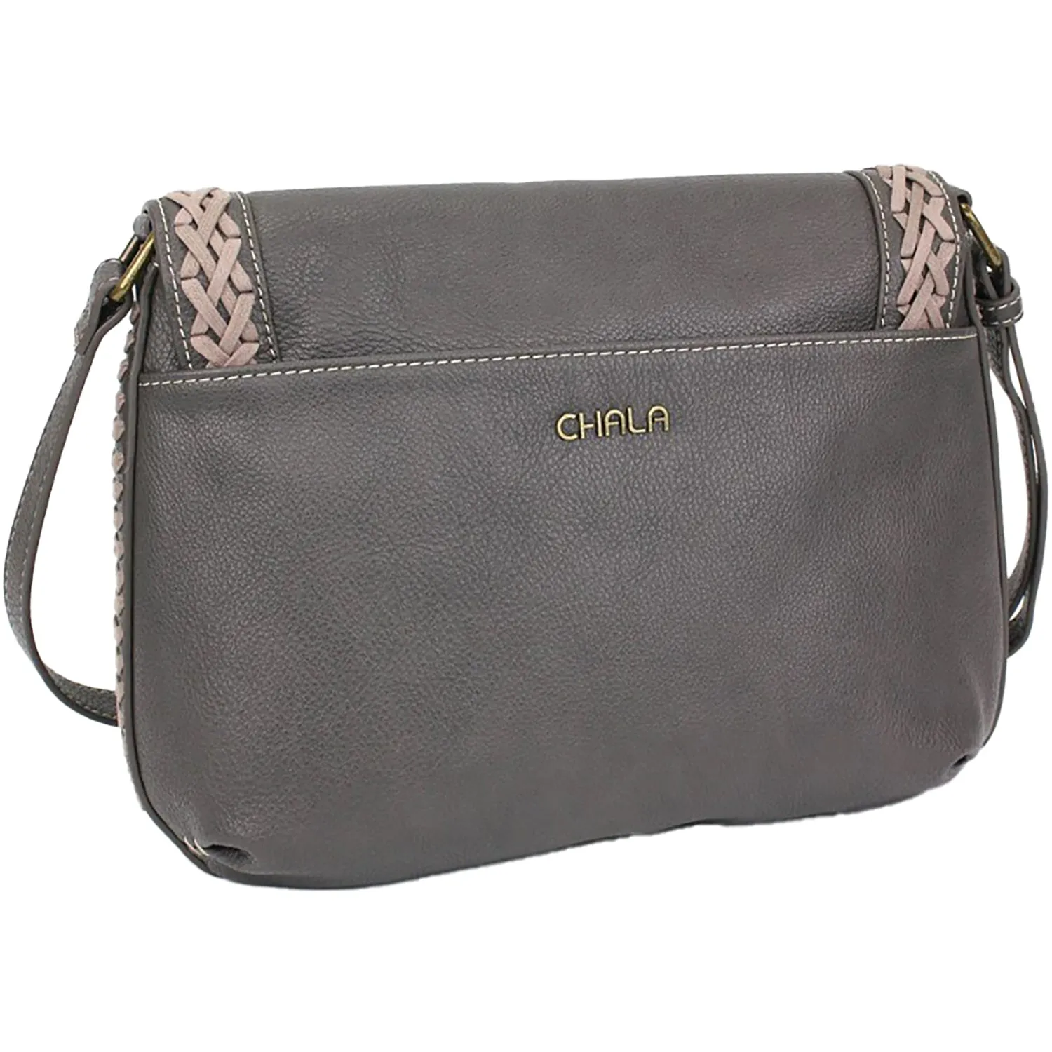 Chala Braided Boho Crossbody Mini Keychain Dragonfly Pink Gray