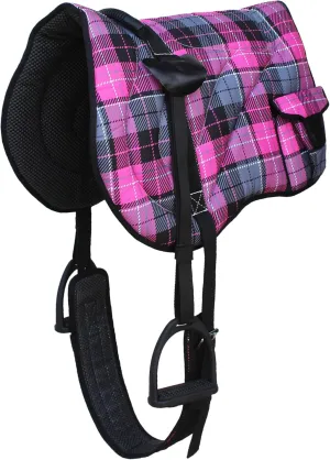 CHALLENGER Horse Neoprene Padded Anti-Slip Bareback Saddle Pad Blue Plaid 39TS04