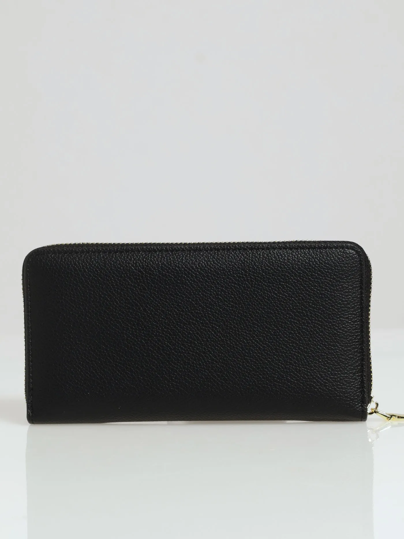 Charlotte Text Zip Around Purse - Black