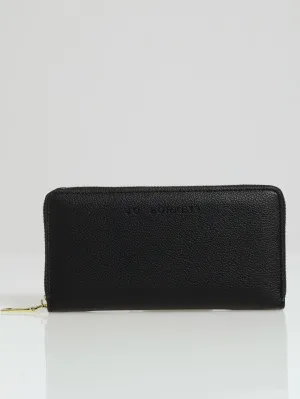 Charlotte Text Zip Around Purse - Black