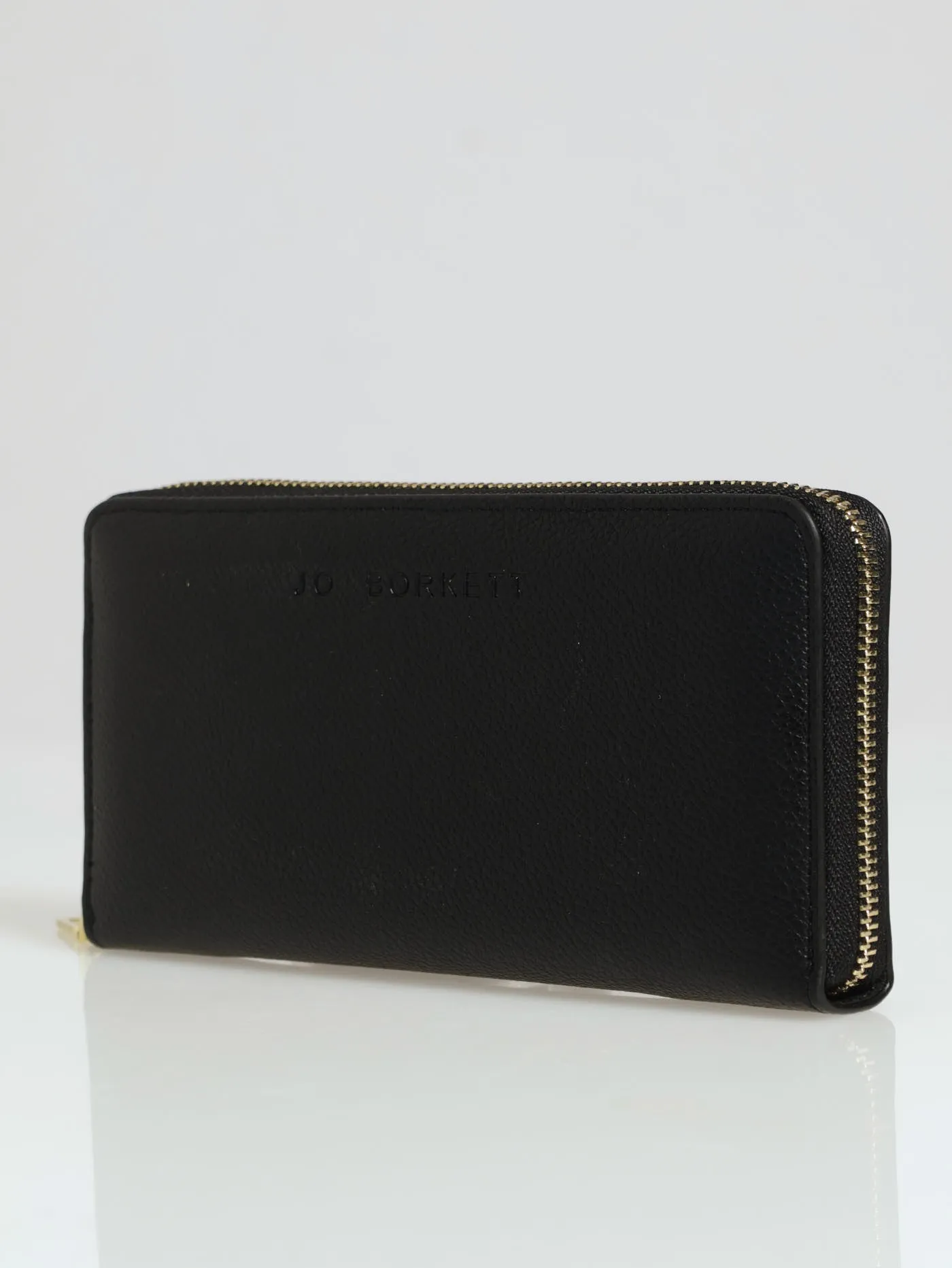 Charlotte Text Zip Around Purse - Black