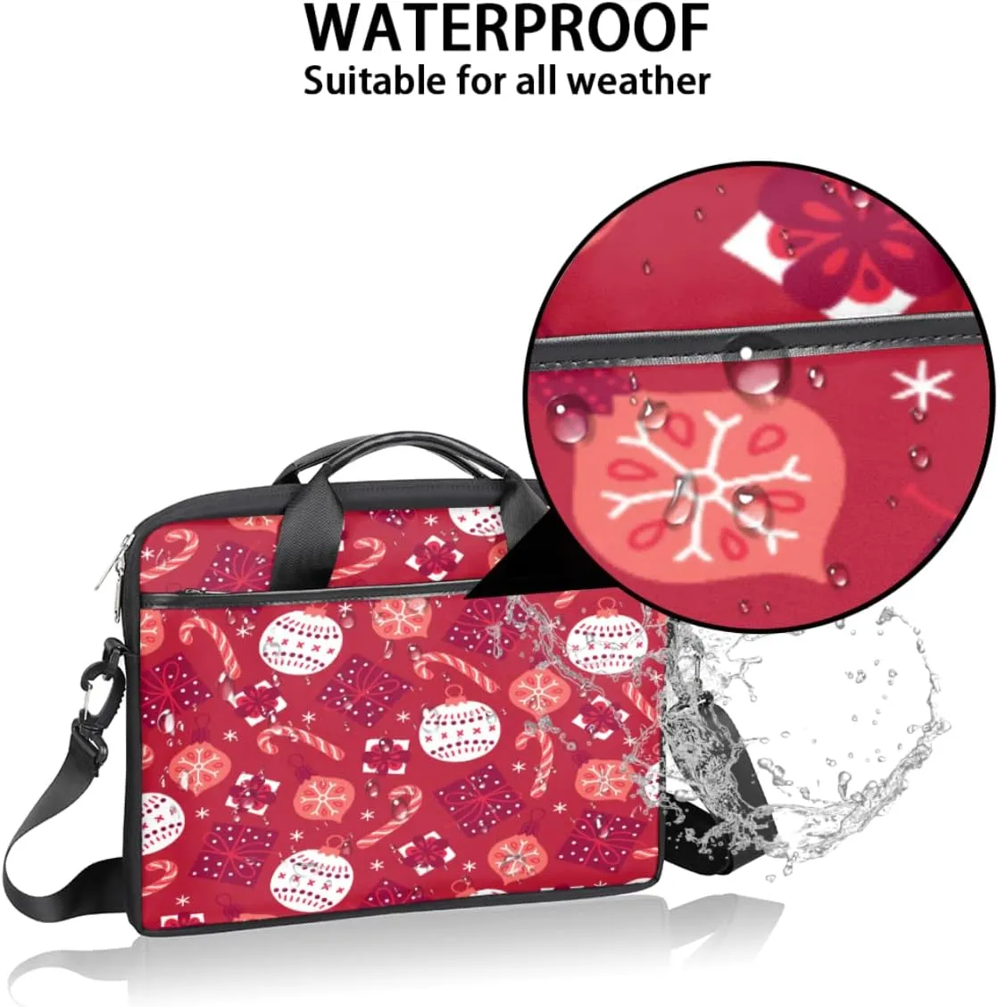 Cherry Blossom Cat Kitten Laptop Shoulder Messenger Bag Waterproof Laptop Briefcase Handle Padded Strap