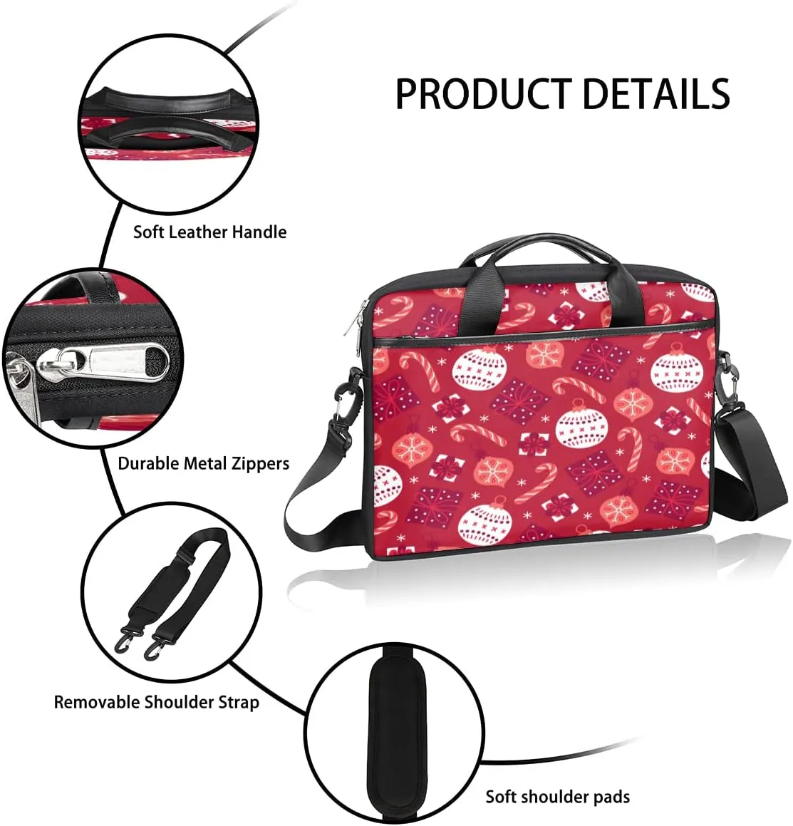 Cherry Blossom Cat Kitten Laptop Shoulder Messenger Bag Waterproof Laptop Briefcase Handle Padded Strap