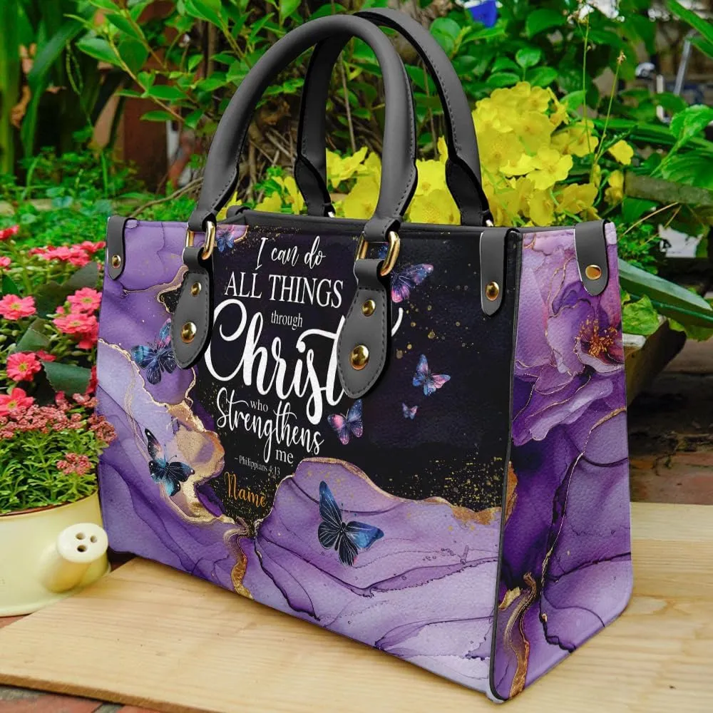 Christian Personalized Leather Handbag – Custom Name Women's Bag, Mother's Day, Birthday, Christmas Gift