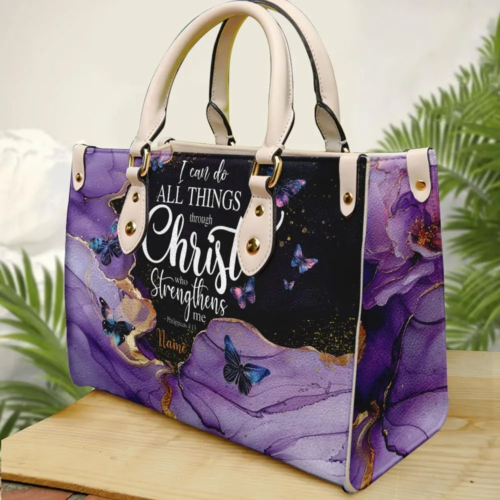 Christian Personalized Leather Handbag – Custom Name Women's Bag, Mother's Day, Birthday, Christmas Gift