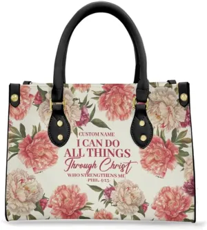 Christian Personalized Leather Handbag – Custom Name Women's Bag, Perfect for Mother's Day, Birthday, Christmas Gift