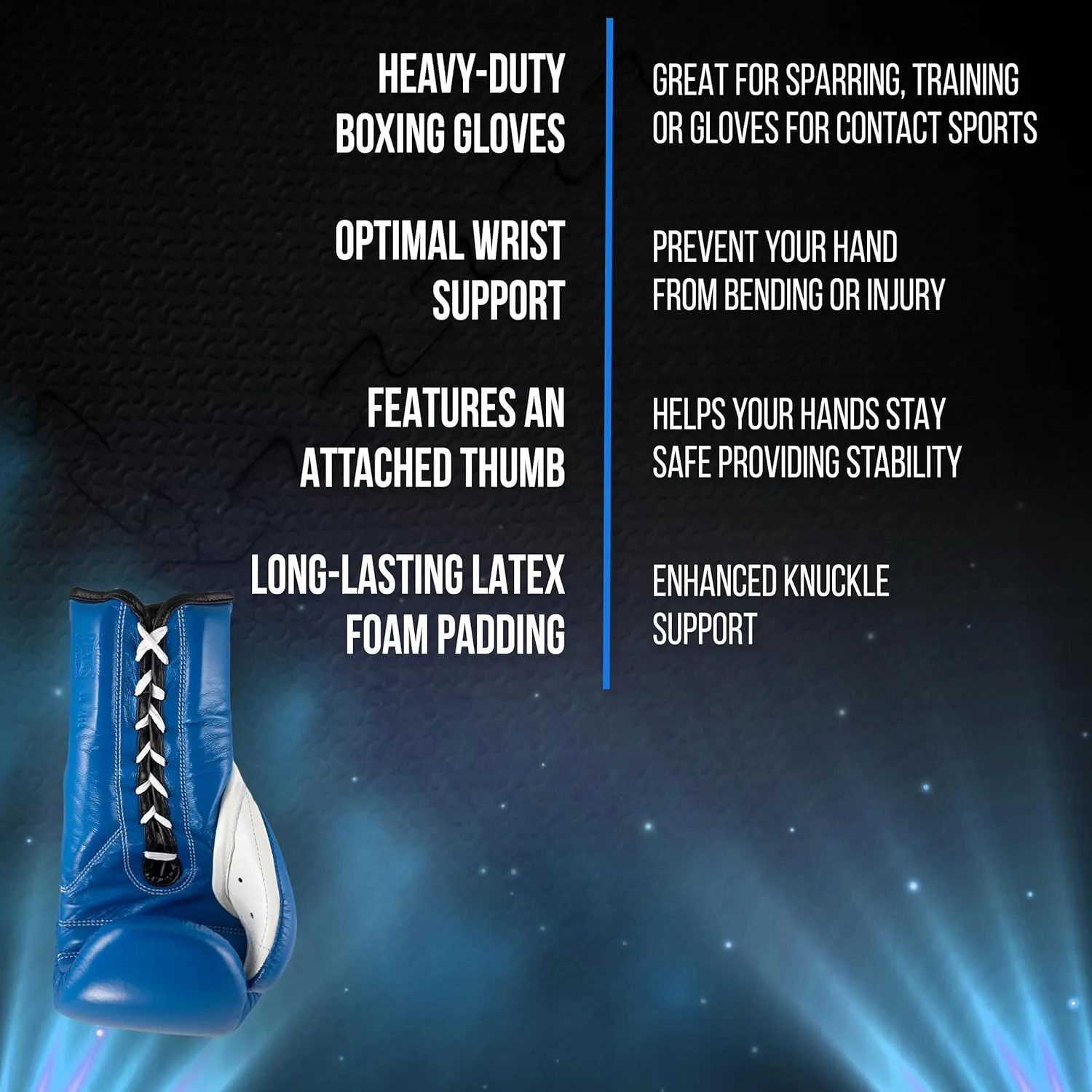 CLETO REYES Traditional Professional Boxing Gloves with Laces for Training, Sparring and Heavy Punching Bags for Men and Women, MMA, Kickboxing, Muay Thai