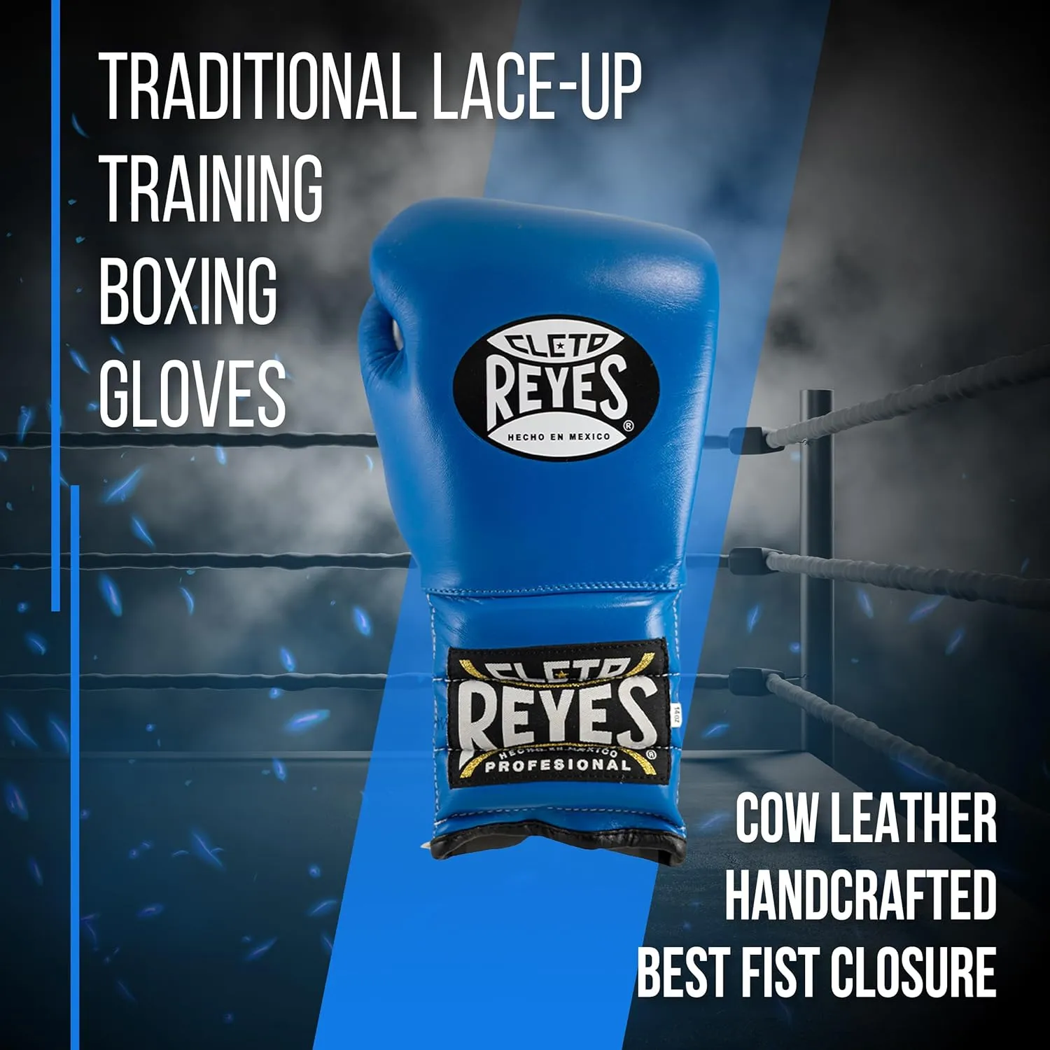 CLETO REYES Traditional Professional Boxing Gloves with Laces for Training, Sparring and Heavy Punching Bags for Men and Women, MMA, Kickboxing, Muay Thai