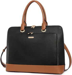 CLUCI Leather Briefcase for Women 15.6 Inch Laptop Business Computer Ladies Stylish Work Handbags Shoulder Bag