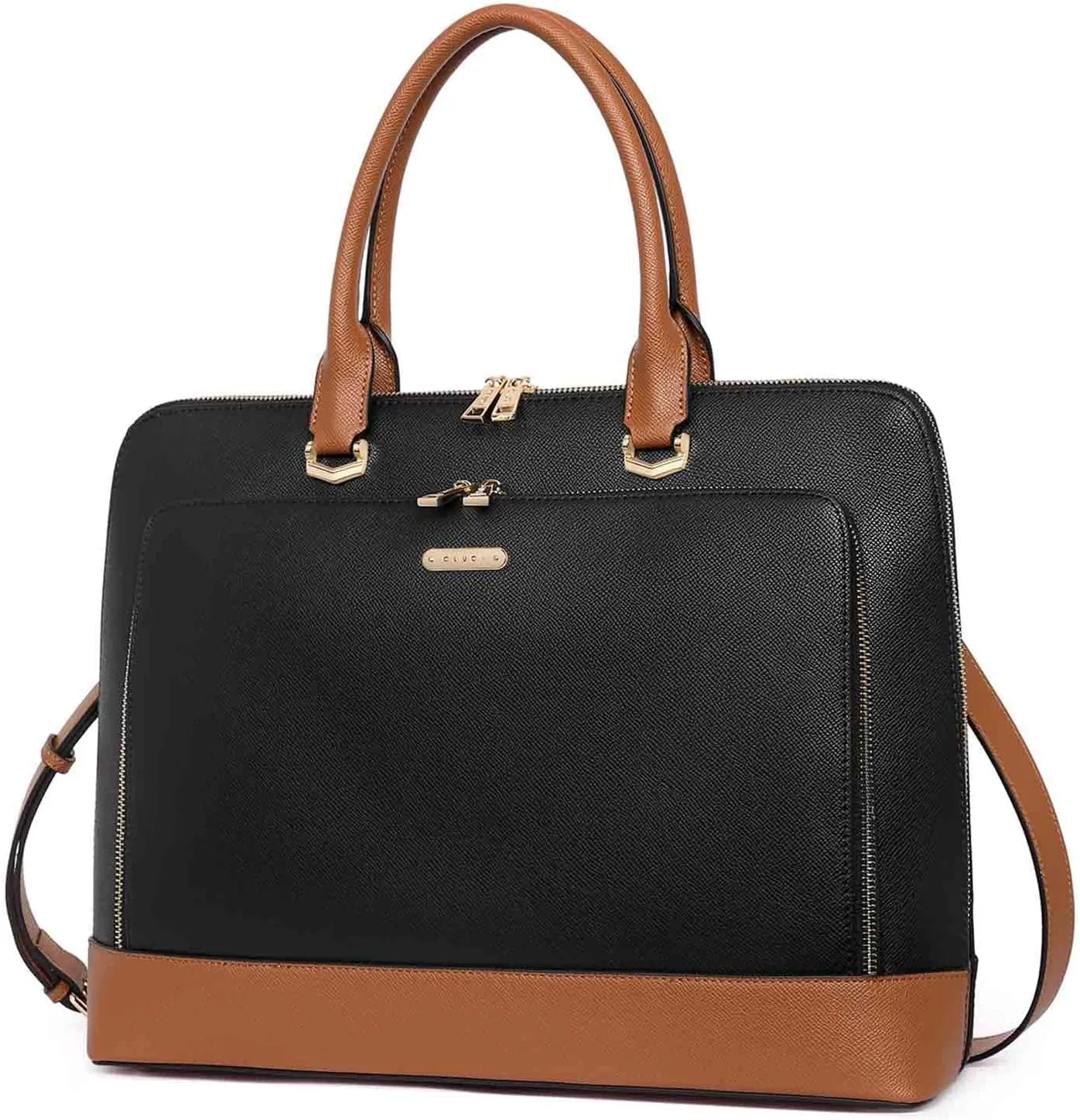 CLUCI Leather Briefcase for Women 15.6 Inch Laptop Business Computer Ladies Stylish Work Handbags Shoulder Bag