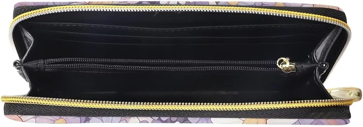 COEQINE Beach Sea Turtle Printed Wallets for Women,Multiple Card Slots Ladies Long Wallet PU Leather Card Holders