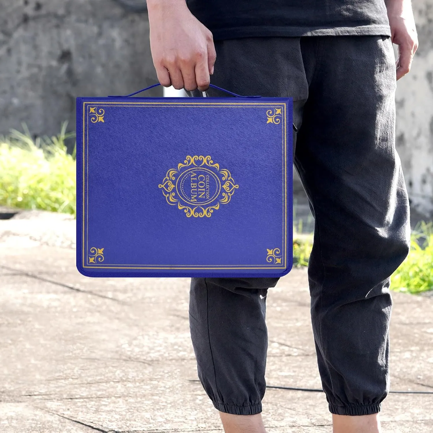 Coin Collection Book Holder for Collectors, 200 Pockets Coins Collecting Album & 30 Sleeves Paper Money Display Storage Case for Currency Collection Supplies (200 30 paper money binder)-Blue