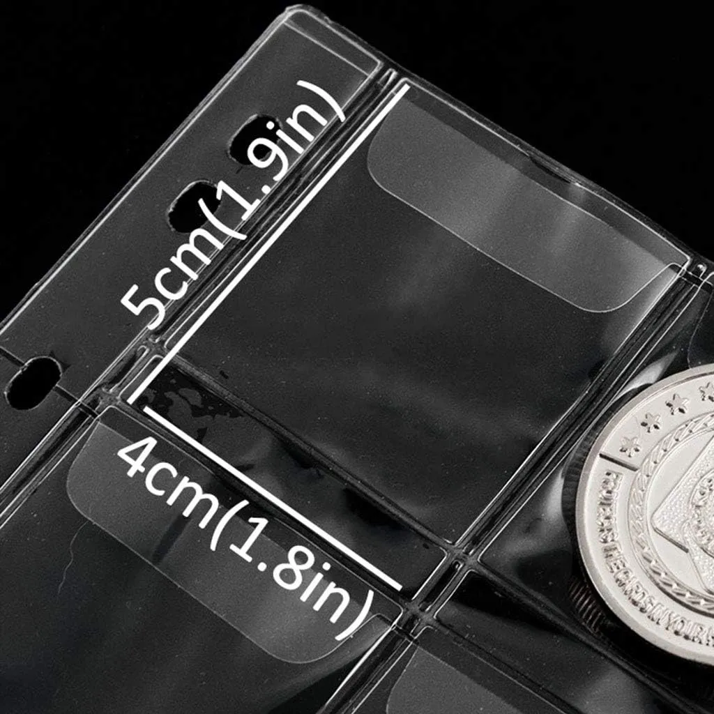 Coin Pocket Pages - 20 Pocket/Sheet Standard 9-Hole Coin Inserts Collecting Sleeves - 10 Sheets CS03120 Series