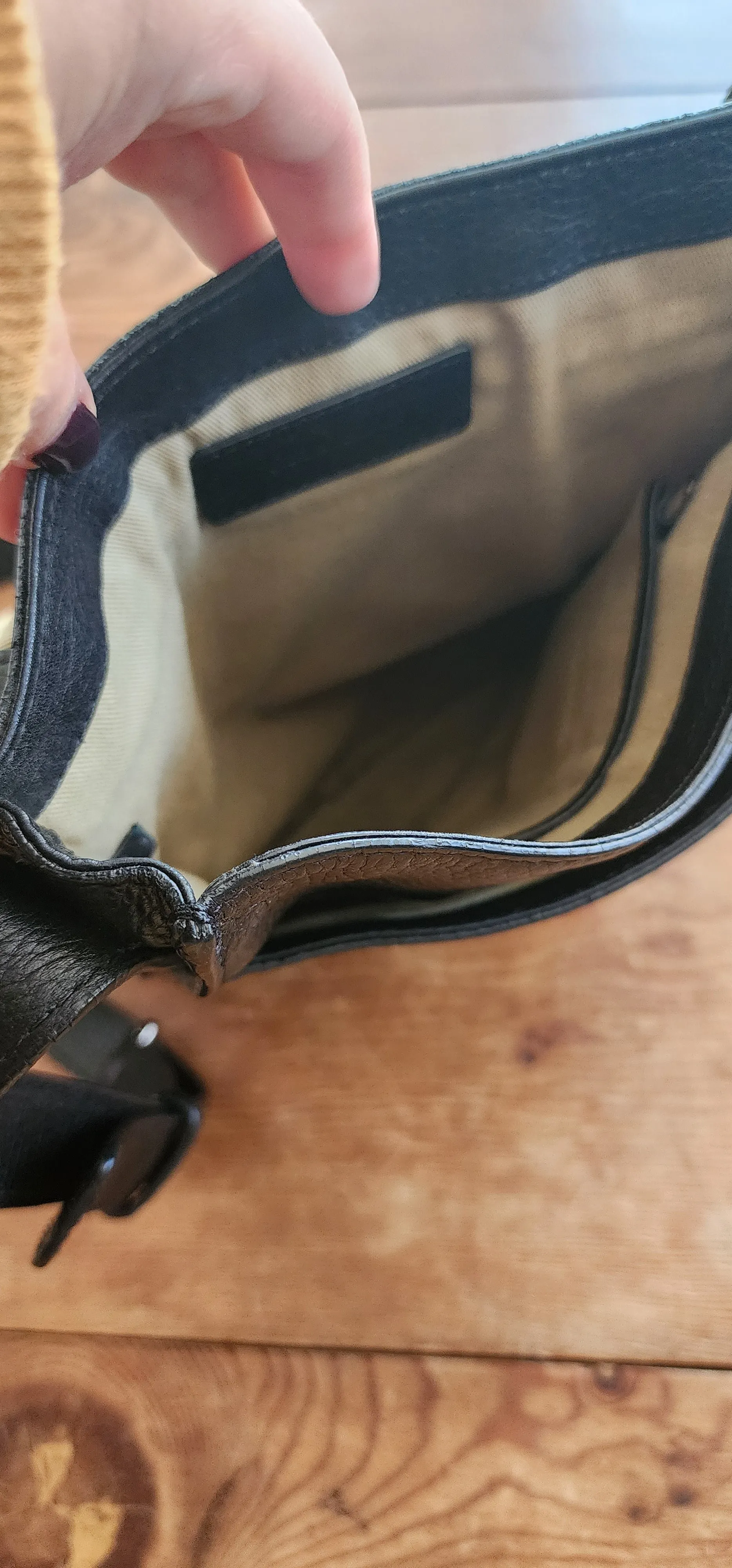 Cole Haan Messenger Bag Black Leather