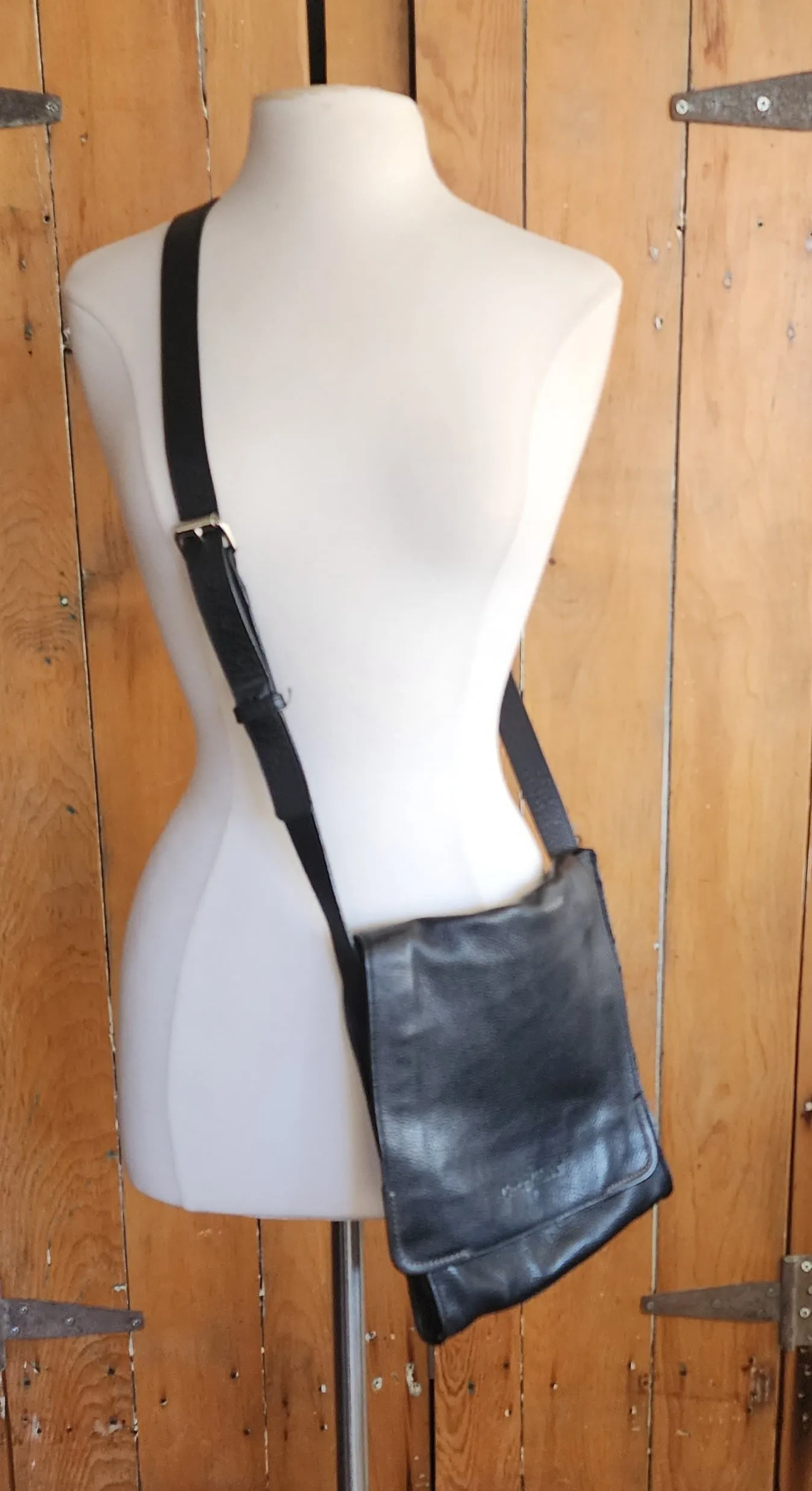 Cole Haan Messenger Bag Black Leather