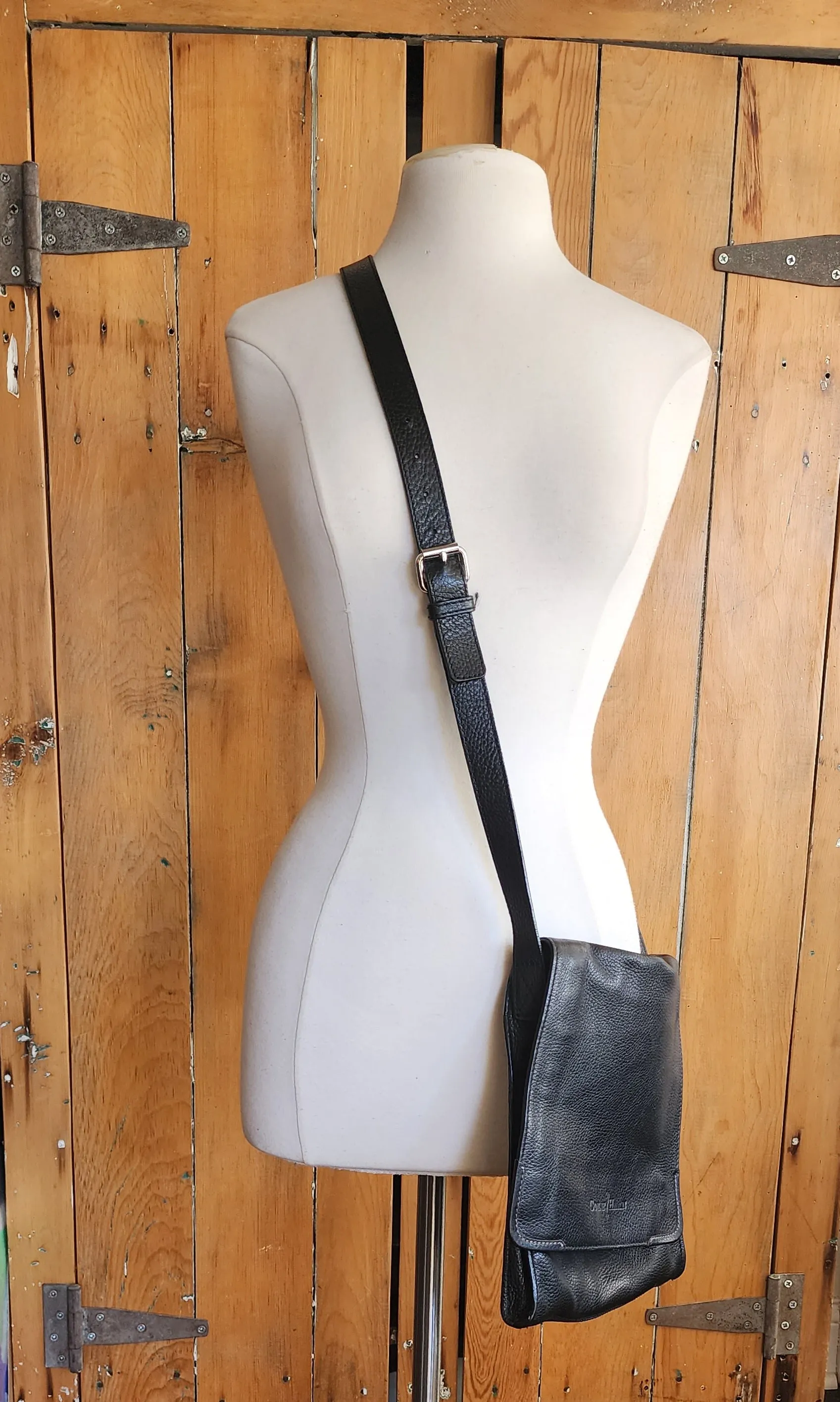 Cole Haan Messenger Bag Black Leather