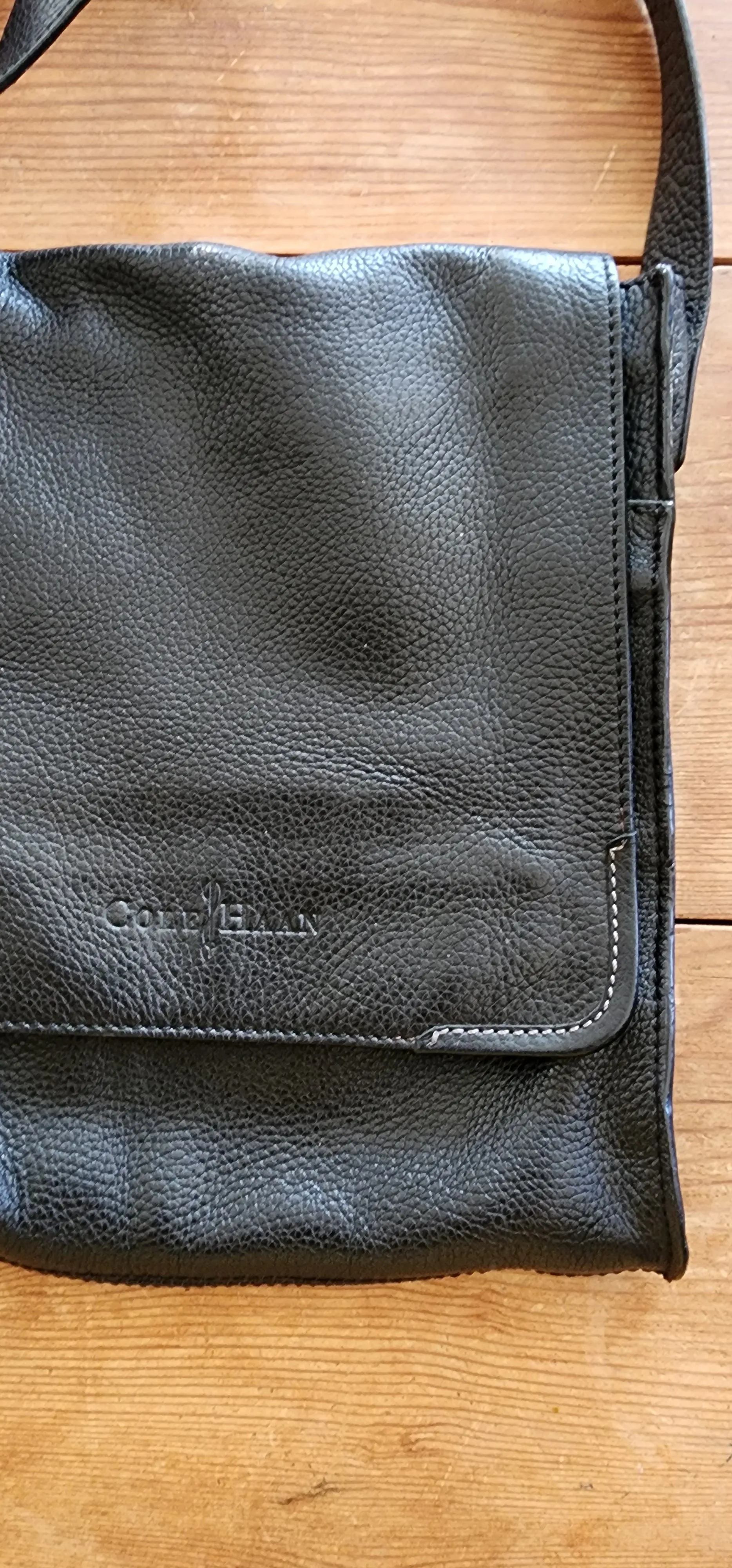 Cole Haan Messenger Bag Black Leather