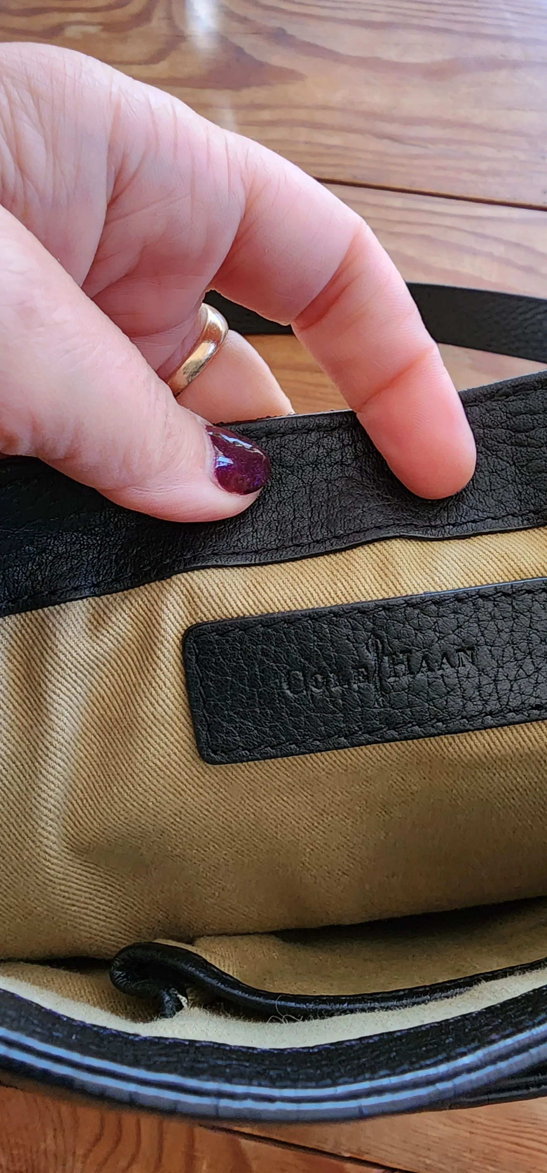 Cole Haan Messenger Bag Black Leather