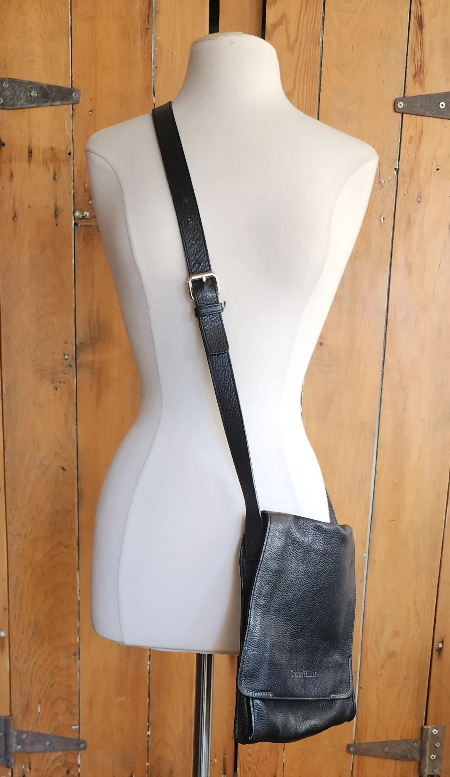 Cole Haan Messenger Bag Black Leather