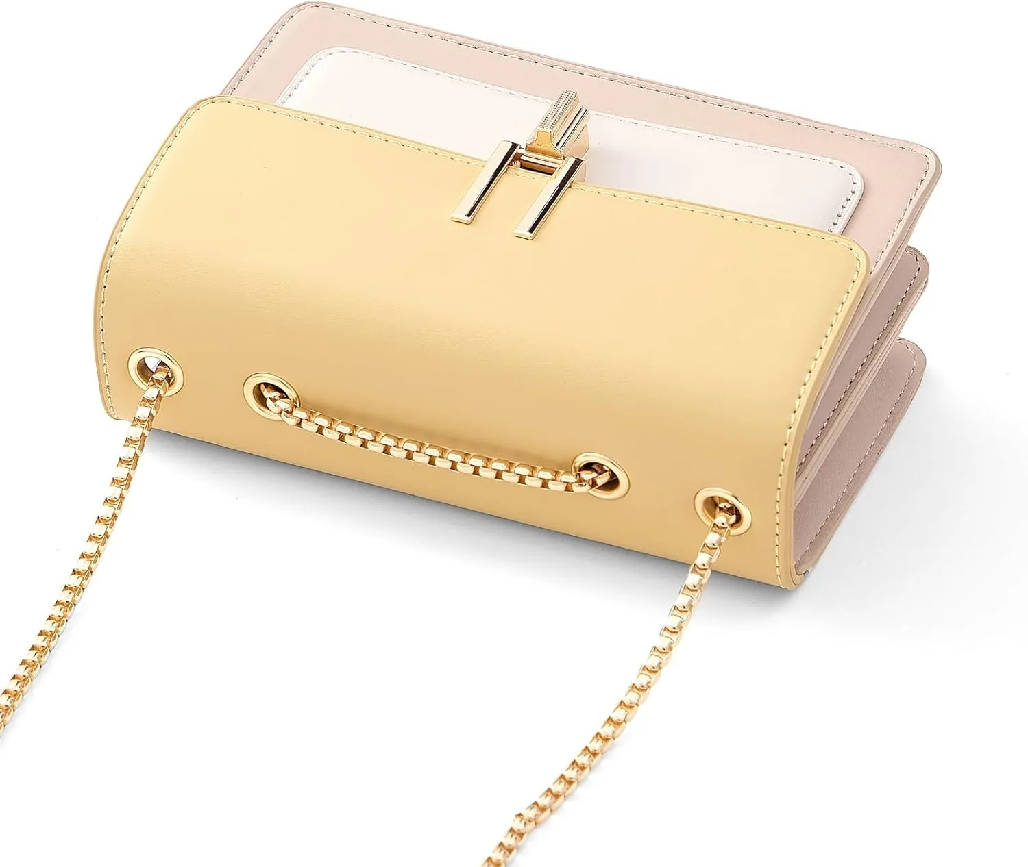 Color-Block Crossbody Bags for Women Leather Cross Body Purses Cute Designer Handbags Shoulder Bag Medium Size