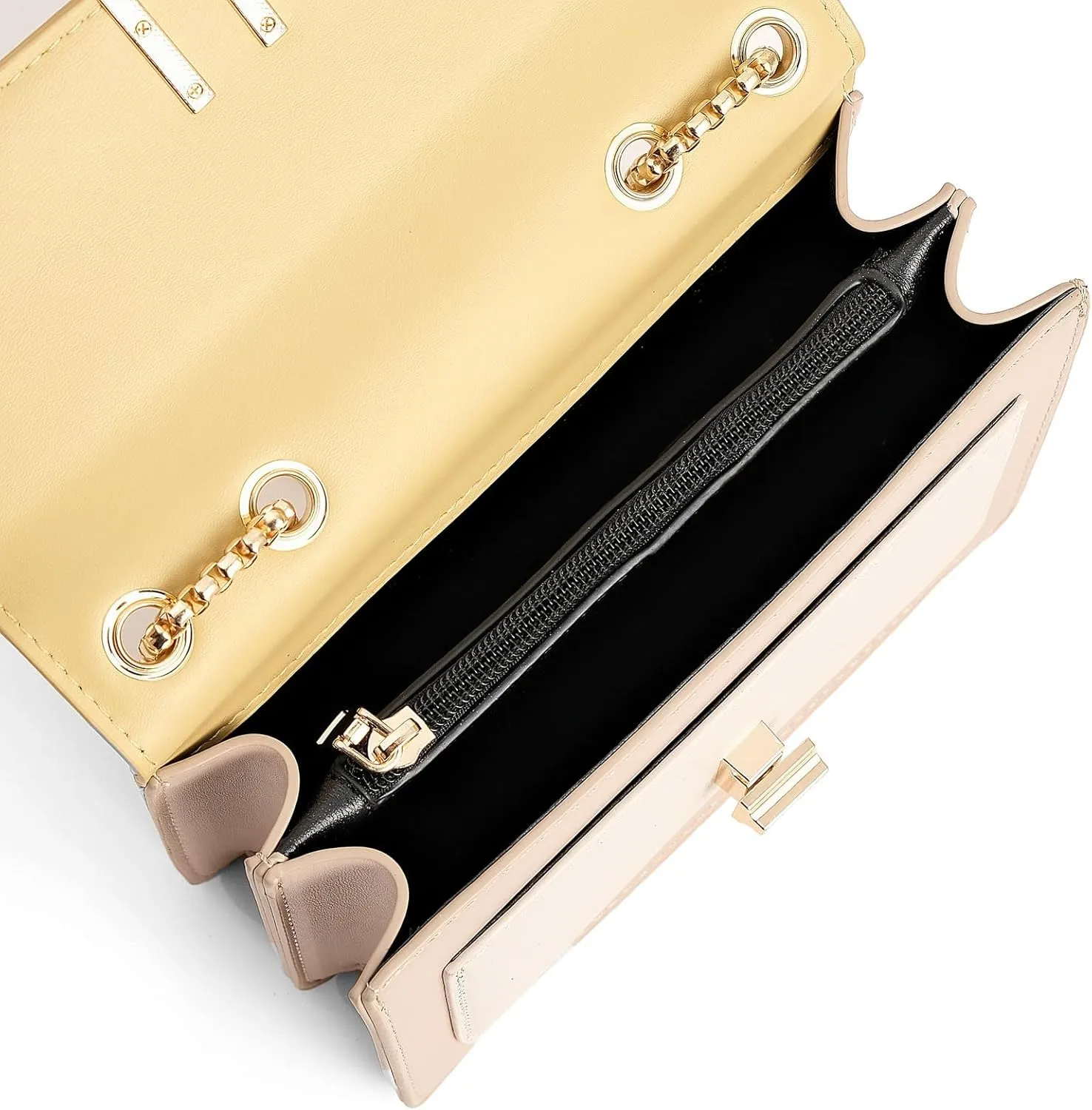 Color-Block Crossbody Bags for Women Leather Cross Body Purses Cute Designer Handbags Shoulder Bag Medium Size