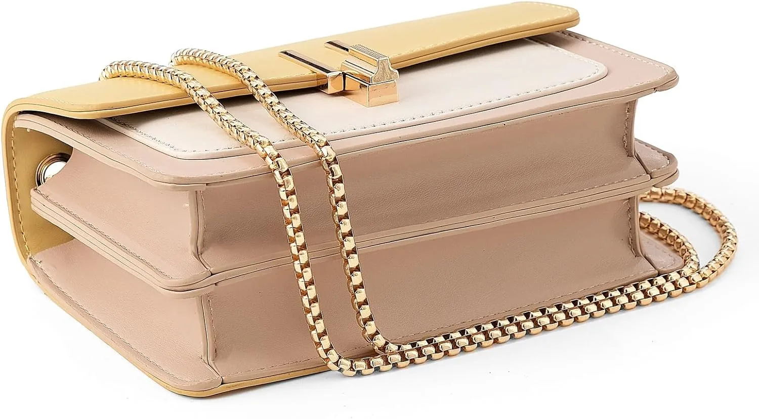 Color-Block Crossbody Bags for Women Leather Cross Body Purses Cute Designer Handbags Shoulder Bag Medium Size