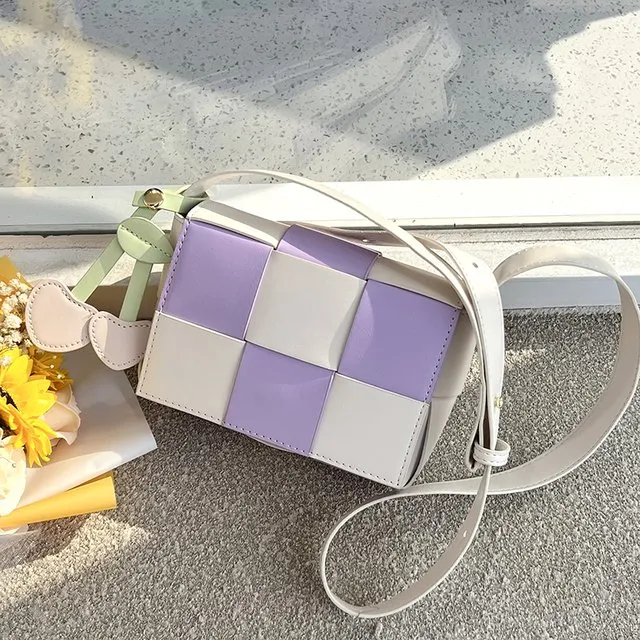 Color Block Knit Crossbody Bag