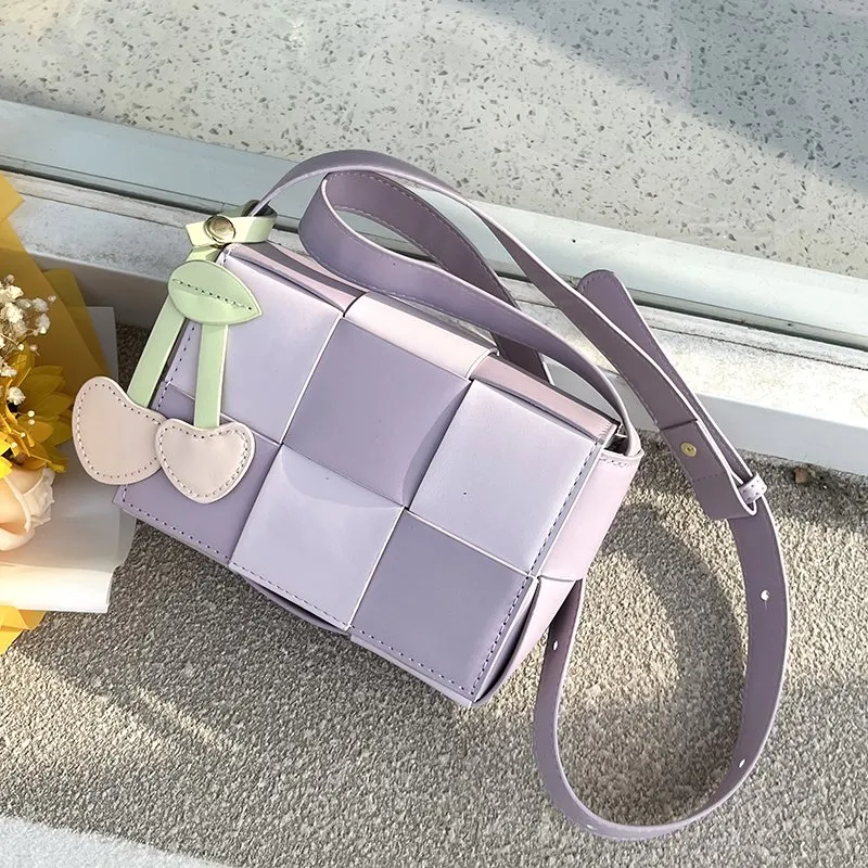 Color Block Knit Crossbody Bag
