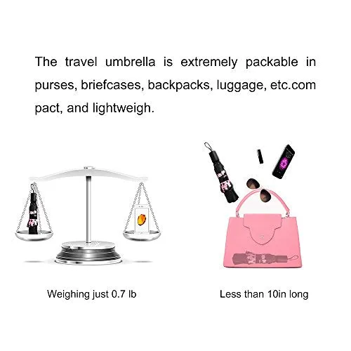 Compact Travel Umbrella,Windproof Waterproof Stick Umbrella Anti-UV Protection Golf Umbrellas (Orchid)