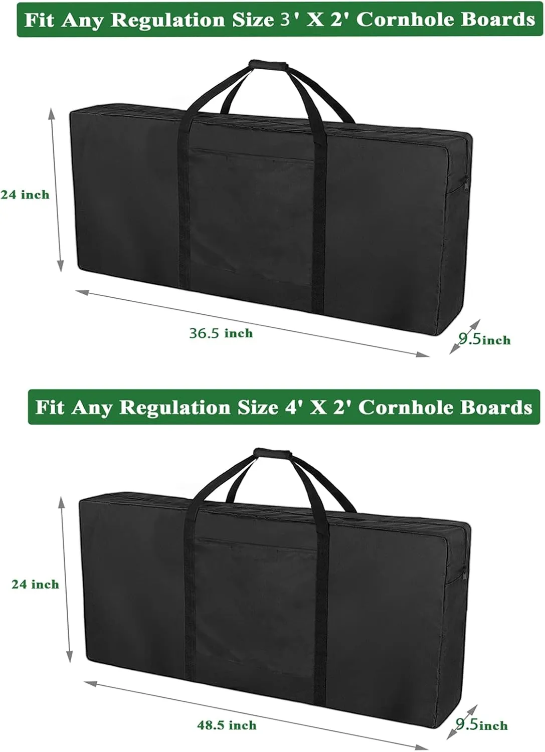 Cornhole Carrying Case, Professional Cornhole Boards Carrying Bag Regulation Size Cornhole Board Covers Black