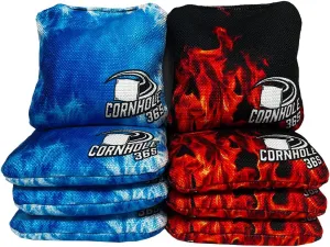 Cornhole365 Themed Cornhole Bag - All-Weather, Heavy-Duty & Durable Polyester Fabric, Resin Filling, Double-Stitched Duck Cloth - Professional Cornhole Bean Bags for Indoor & Outdoor Use - Set of 8