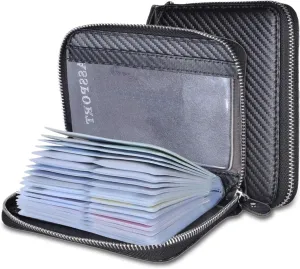 Credit Card Holder Wallet Large Leather Passport Case 42 Card Slots