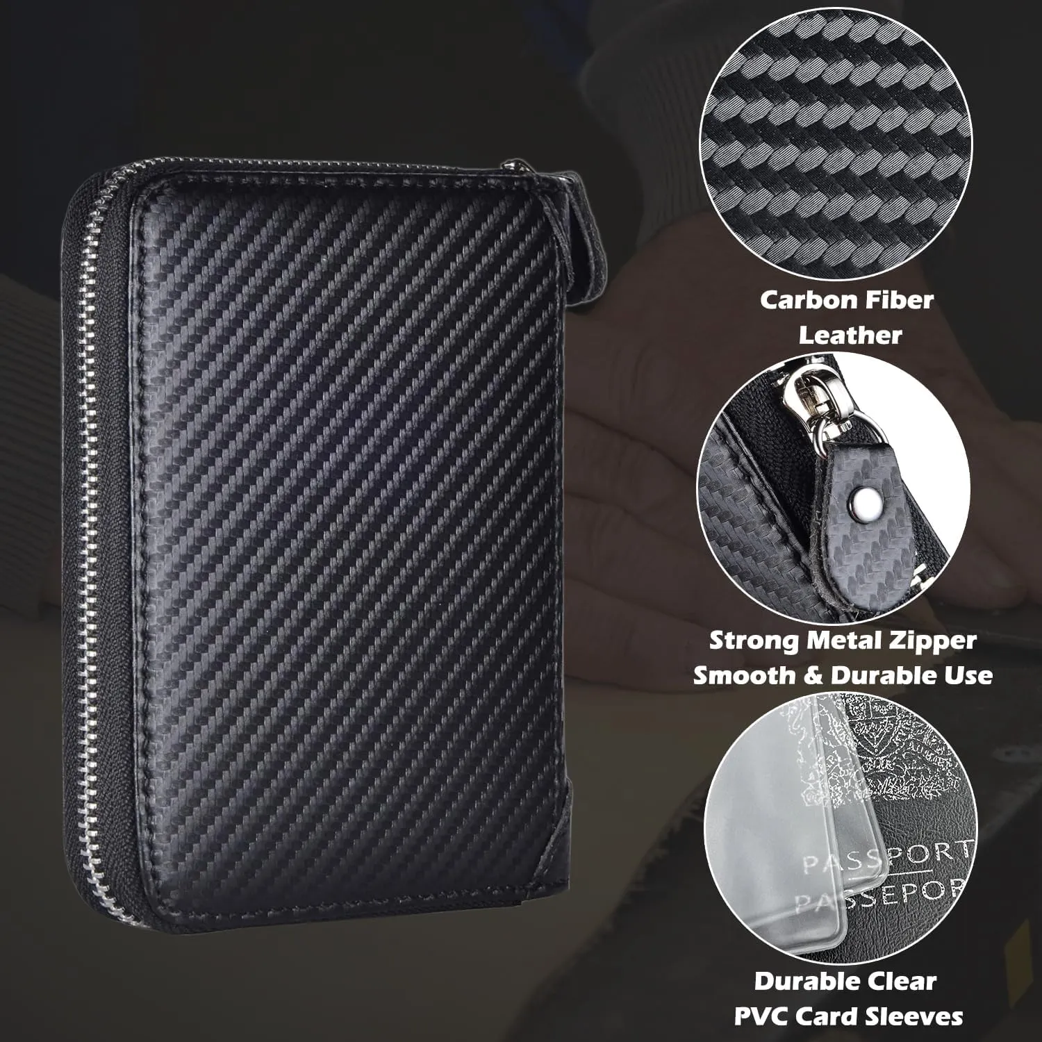 Credit Card Holder Wallet Large Leather Passport Case 42 Card Slots