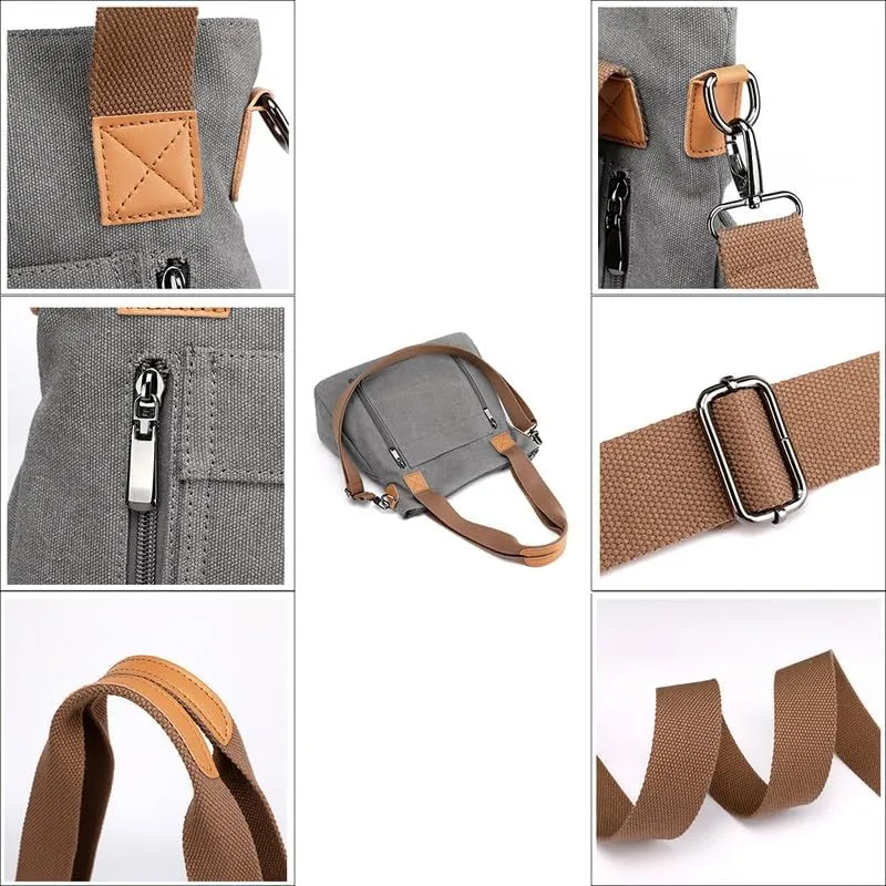Crossbody Bags for Women Large Tote Bags Laptop Bag Canvas Professional Work Commuter Purse Travel Bag Shoulder Bag Grey