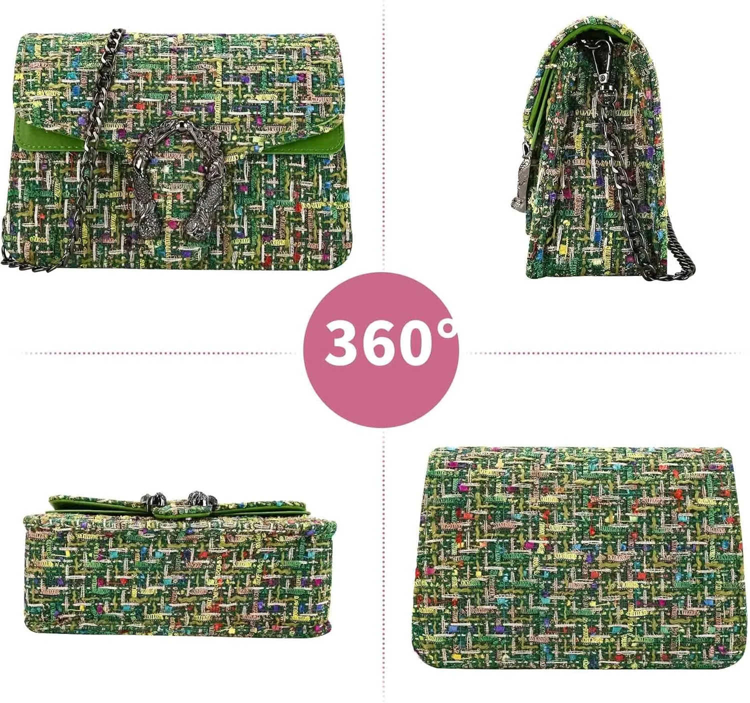 Crossbody Bags for Women Small Handbag Purse Trendy Shoulder Bag Clutch Evening Bag Quilted Satchels, with Chain Strap