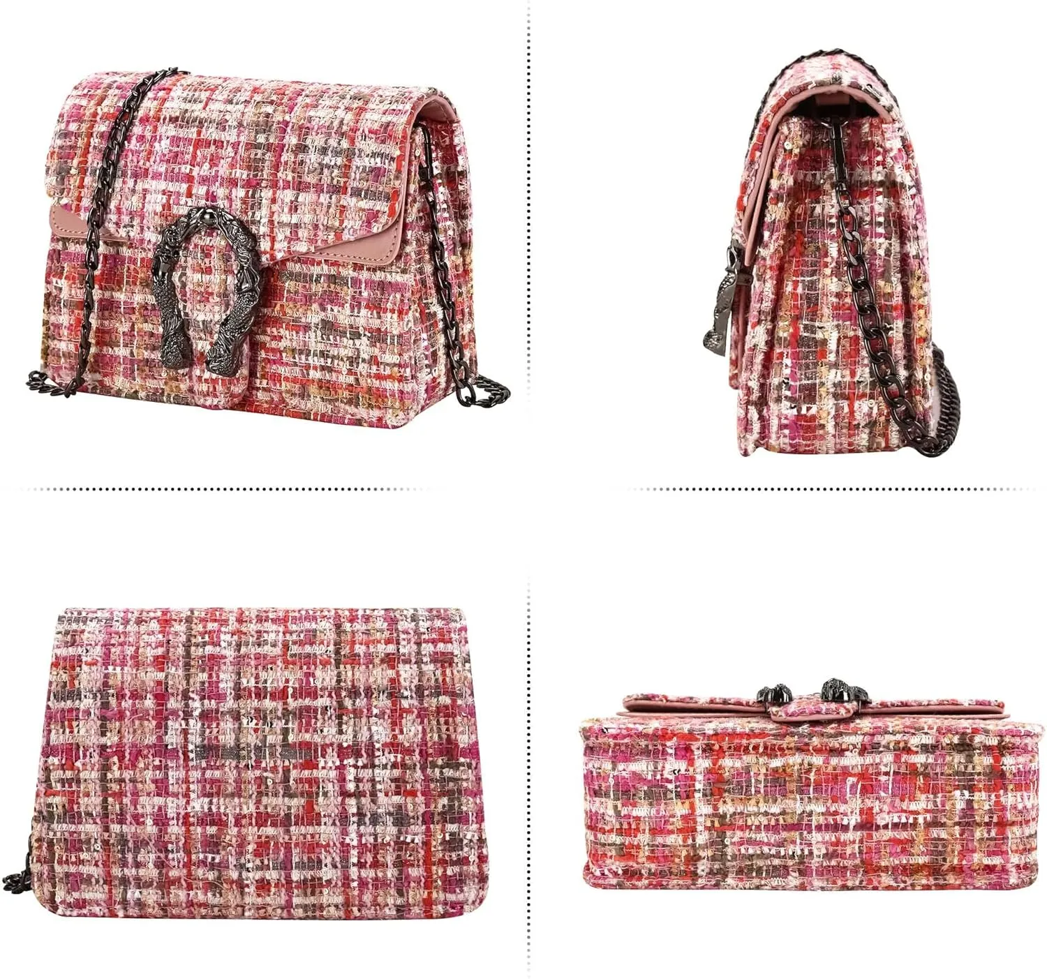 Crossbody Bags for Women Small Handbag Purse Trendy Shoulder Bag Clutch Evening Bag Quilted Satchels, with Chain Strap