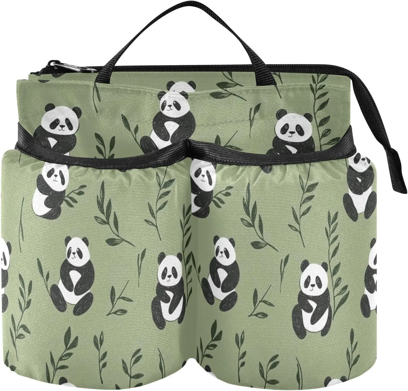 Cup Holder Bag Adjustable Cartoon Cute Black and White Panda Caddy Bag Accessory Travel Accessories Gift World Travelers porta cafe para maleta